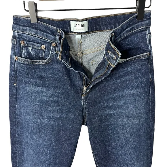 Agolde Sophie Mid Rise Skinny Cropped Jeans Dark Wash Size 27 Style A018-1256 - Picture 4 of 9